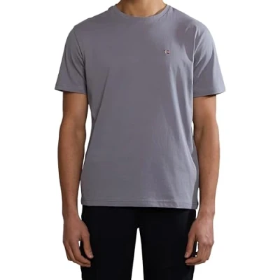 Image of Napapijri Salis Basic Tshirt, Men&#039;s, Size: Large, Grey owl