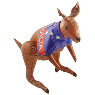 Image of Lifeessentials11 70cm Inflatable Kangaroo With Australian Flag Cape Party Decoration Animal UK