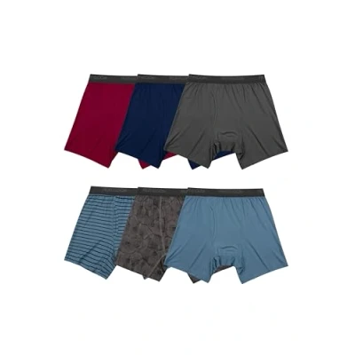 Image of Fruit of the Loom Men&#039;s Standard Micro Stretch Boxer Briefs, Designed to Move with You, Lightweight &amp; Moisture Wicking, 6 Pack Assorted Colors