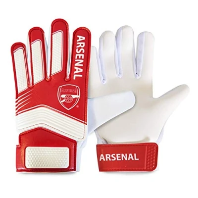 Image of Arsenal FC Childrens/Kids Goalkeeper Gloves (Youth) (Red/White)
