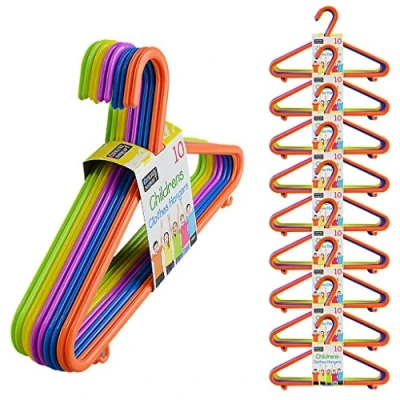 Image of 50 or 100 Kids Hangers Clothes Coat Multi Coloured Children Plastic Child Baby (100 Hangers)