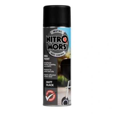 Image of Nitromors Anti Rust BBQ Spray Paint, Thermal Stability Up To 650C, Black, 500 ml