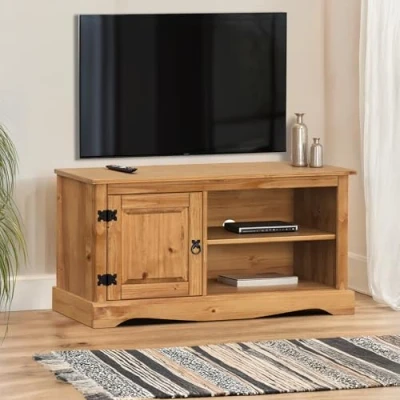 Image of Corona 1 Door TV Media Unit Living Room Solid Pine Furniture