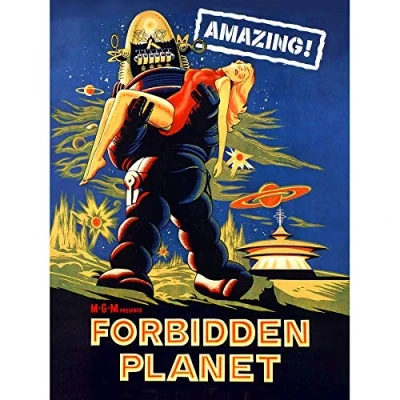 Image of Wee Blue Coo Movie Film Forbidden Planet Sci Fi Adventure Robot Art Large Print Poster Wall Decor 18x24 inch