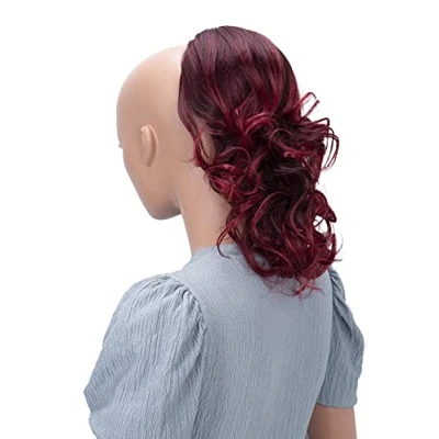 Image of CAISHA 12&quot; Hair Piece Braid Ponytail Extension Voluminous Wavy Red Mix PH213