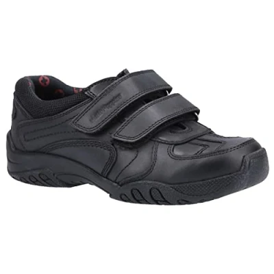 Image of Hush Puppies Childrens Unisex Jezza2 LEATHER Junior Black Size UK 6 Infant