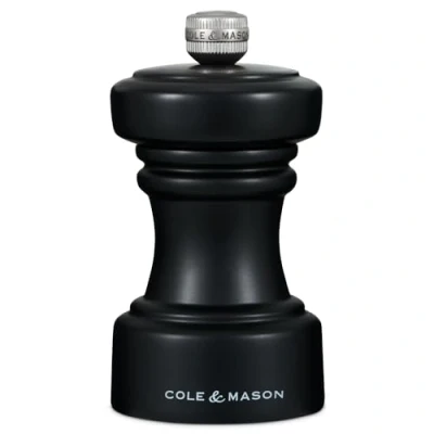 Image of Cole &amp; Mason H233061 Hoxton Black Wood Pepper Mill, Precision+ Carbon Mechanism, Compact Grinder with Adjustable Grind, Beech Wood, 104mm, Seasoning Lifetime Mechanism Guarantee