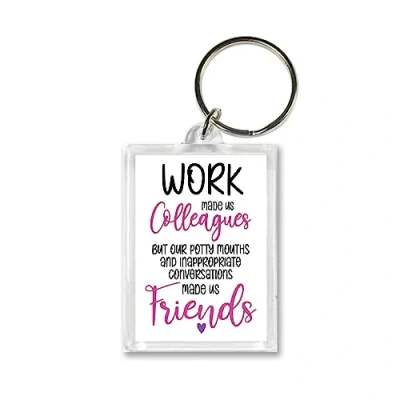 Image of Rib ticklerz Funny Keyring For Work Colleague Bestie Potty Mouths Inappropriate Conversations Made Us Friends Birthday Gifts Secret Santa KR43