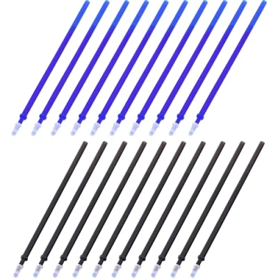 Image of 20pcs/set Black Office Gel Pen Erasable Refill Rod Magic 0.5mm Blue Ink School Stationery Writing Tool Gift