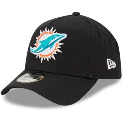 Image of New Era Miami Dolphins NFL Evergreen Black 9Forty Adjustable A Frame Cap