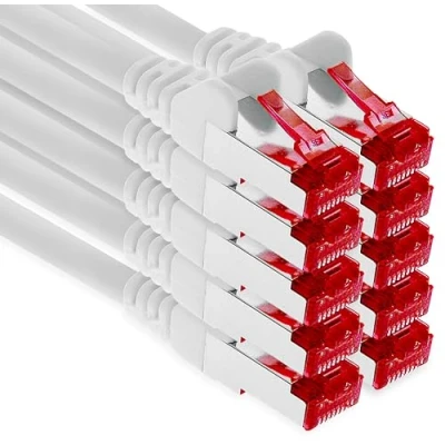 Image of 2m Cat6 Lan Ethernet Cable Patch Network Cat 6 1000 Mbit/s RJ45 Plug Internet for TV Computer switch Gaming etc. white 10 pieces