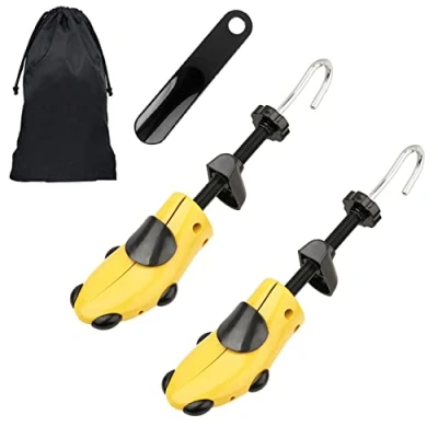 Image of Halcent Pair of Two Way Shoe Stretcher Kit Plastic &amp; Metal Stretchers Expander Tree with Horn for Men and Women, UK 7 12, 12