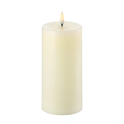 Image of UYUNI Lighting Flameless LED Battery Operated Pillar Candle with 2 x C Batteries Included 7.8cm 15.2cm Ivory