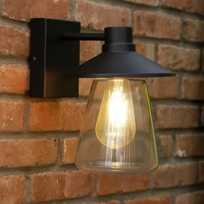 Image of CGC Lighting Outdoor Outside Wall Light Traditional, E27 Bulb, Mains Powered, Garden, Porch, Patio (Black)