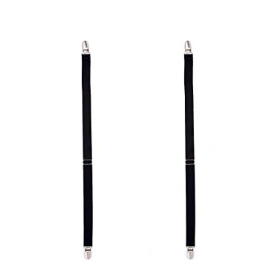 Image of DonDon Men&#039;s Shirt Suspenders and Sock holders elasticated adjustable length black 2 part