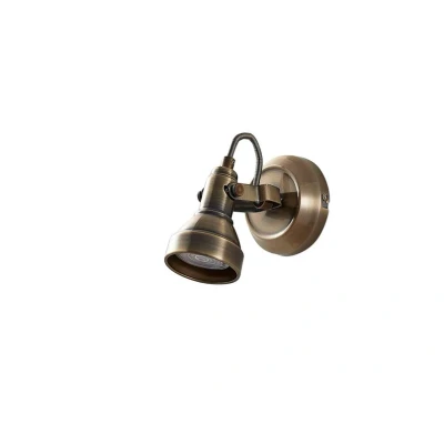 Image of Lindby Perseas wall spotlight, antique brass