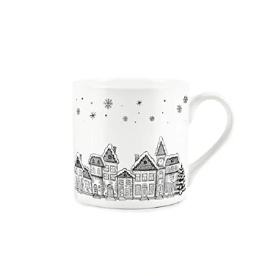 Image of Purely Home Christmas Festive Winter Village Fine Bone China White Mug Coffee/Tea Present Xmas Gift
