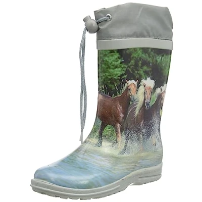 Image of Beck Girl&#039;s Pferde Wellington Boots, Multicolour, 9 UK Child