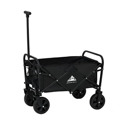 Image of Black Mini Foldable Garden Festival Trolley Camping Folding Cart Wagon Truck Wheelbarrow