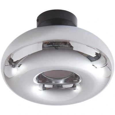 Image of Lindby Zehra ceiling light, Ø 28 cm, smoky grey, glass