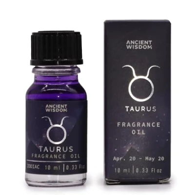 Image of Taurus Zodiac Fragrance Oil 10ml Forest Emerald &amp; Patchouli with Sparkling Bio Glitter, Celestial Energy Amplifier for Manifestation Ambition