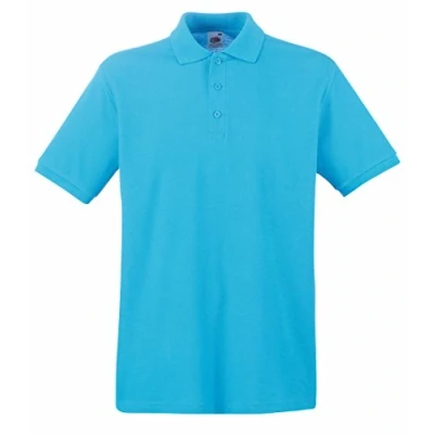 Image of Fruit of the Loom Men&#039;s Premium Polo Shirt, Blue (Azure 310), XXL