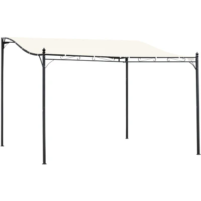 Image of Outsunny 4 X 3 M Canopy Metal Wall Gazebo Awning Garden Marquee Shelter Door Porch84C 038V01
