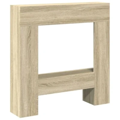 Image of vidaXL Fireplace Surround Sonoma Oak Engineered Wood 81x18x82 cm Compatible with LED Flame Shelf