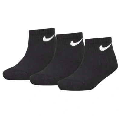 Image of NIKE Unisex Kids Cushioned Ankle Un0026 3 Pairs Of Socks, BLACK 023
