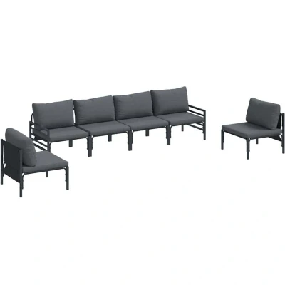 Image of Vidaxl Garden Sofa Set 6 pcs Anthracite Steel