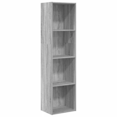 Image of vidaXL Grey Sonoma Engineered Wood Bookcase Storage Rack Cabinet Bookshelf 40x30x152 cm