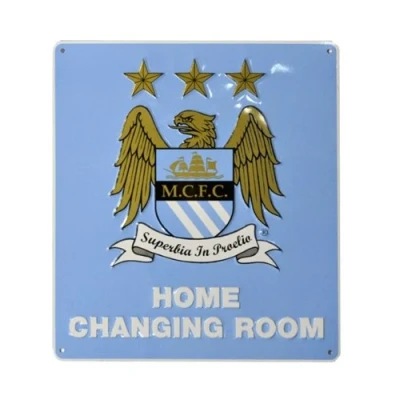 Image of New Official Football Team Home Changing Room Sign (Man City FC)