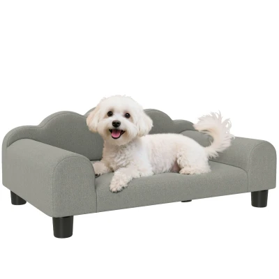 Image of Dog Sofa Bed, Cat with Backrest, Armrest, for Small Dogs, Grey Pawhut
