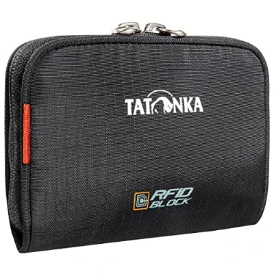 Image of Tatonka Big Plain Wallet RFID B with Protection and Coin Compartment, Compartments for Credit Cards, Bank Cards etc. Dimensions: 13 x 9 2 cm, Black