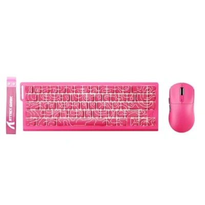 Image of ATTACK SHARK X68 HE Wired Magnetic Keyboard with X3 Wireless Gaming Mouse Combos, 8000Hz Rapid Trigger Keyboard, 0.01mm RT Accuracy, 49g SUPERLIGHT Mouse, PAW3395, 26000 DPI Pink Contours