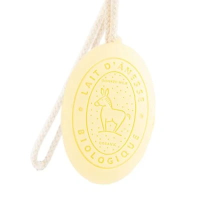 Image of Label Provence Savon de Marseille French Soap on a Rope Made With Fresh Organic Donkey Milk Lemon Fragrance 175 Grams