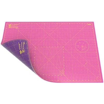 Image of ANSIO Craft Cutting Mat Self Healing A1 Double Sided 5 Layers Quilting, Sewing, Scrapbooking, Fabric &amp; Papercraft Imperial/Metric 34 Inch x 22.5 / 89cm 59cm Super Pink/Royal Purple