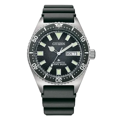 Image of Citizen Men&#039;s Analog Automatic Watch with Polyurethane Strap NY0120 01E