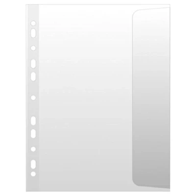 Image of Punched Pockets with Flap DONAU PP A4 Orange Peel 100 Micron 10pcs / Document Archiving/Type Peel/Kind a Flap, Reinforced Edge/Material PP/Colour Transparent/Format