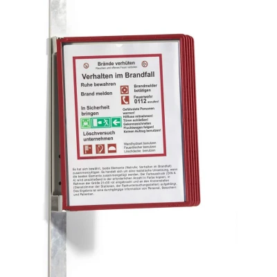 Image of Durable 591403 Display Board Wall Holder (Vario Magnet 5, with 5 Boards A4) Red