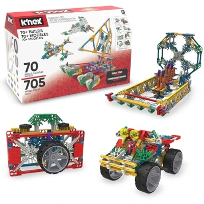 Image of K&#039;NEX Imaginative Building Set 70+ Model Educational Toys for Kids, 705 Piece STEM Learning Kit, Fun and Construction Toys, Suitable Kids Aged 7+ Basic 13419