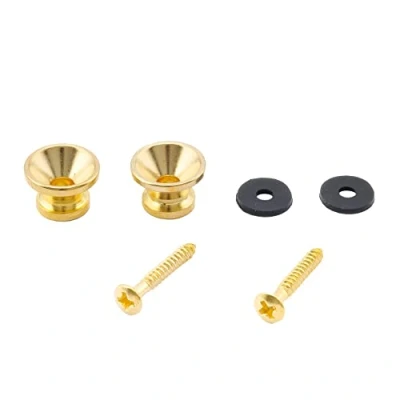 Image of Musiclily Guitar Metal Medium Strap Buttons End Pins for Acoustic Electric Bass Ukulele,Gold (Set of 2)