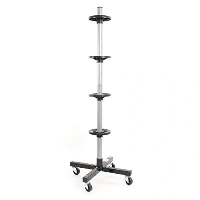 Image of WilTec Mobile Multi Tyre Stand Wheel Storage Rack System for Tyres up to a Size of 225 mm