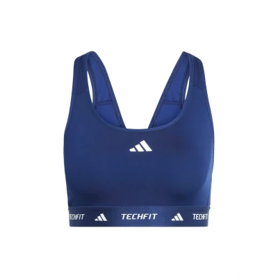 Image of adidas Performance Techfit Medium support BRA sports bra, Women's, Size: Small, Dark blue