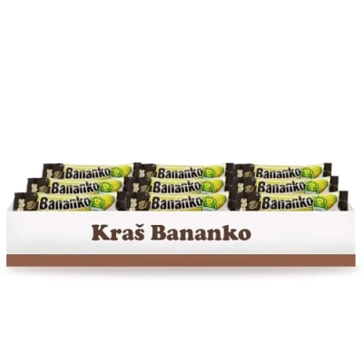 Image of Kraš Bananko 120g Mini Irresistibly Delicious Chocolate Covered Foam Bananas Indulge in Every Bite of Sweet Bliss! Pack 10 (30G, 9 Pack)