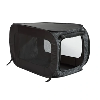Image of Beatrice Home Fashions Portable, Collapsible, Pop Up Kennel Travel Cat and Dog Crate, 32.5&quot; L x 19.5&quot; W H, Black