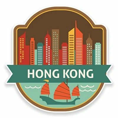 Image of 2 x 15cm/150mm Hong Kong Vinyl Sticker Decal Laptop Car Travel Luggage Label Tag #9488