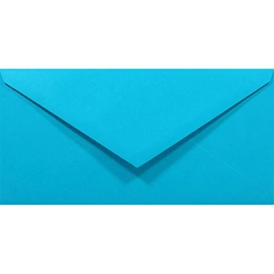 Image of Netuno 100 Blue Coloured Long envelopes DIN DL 110x220mm 4.33x8.66 inches 80gsm Rainbow gummed Pointed Flap no Window for Invitations Christmas Wedding Greeting Cards Letters invoices vouchers Photos