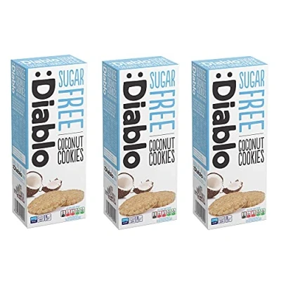 Image of Diablo Coconut Cookies with Sweeteners Sugar Free Sweetened Maltitol 150g (Pack Of 3)