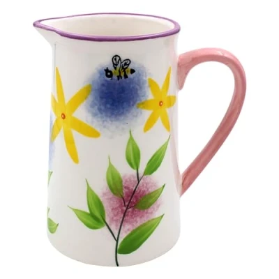 Image of Lesser &amp; Pavey Lynsey Johnstone Alliums Bees Jug for All Types of Kitchen Ceramic Multiple Use in The Beautiful Milk or Cream Jugs Everday